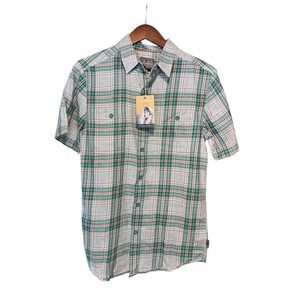 Royal Robbins Naturally‎ Breezy 100% Cotton Point Reyes Plaid Short Sleeve Shirt